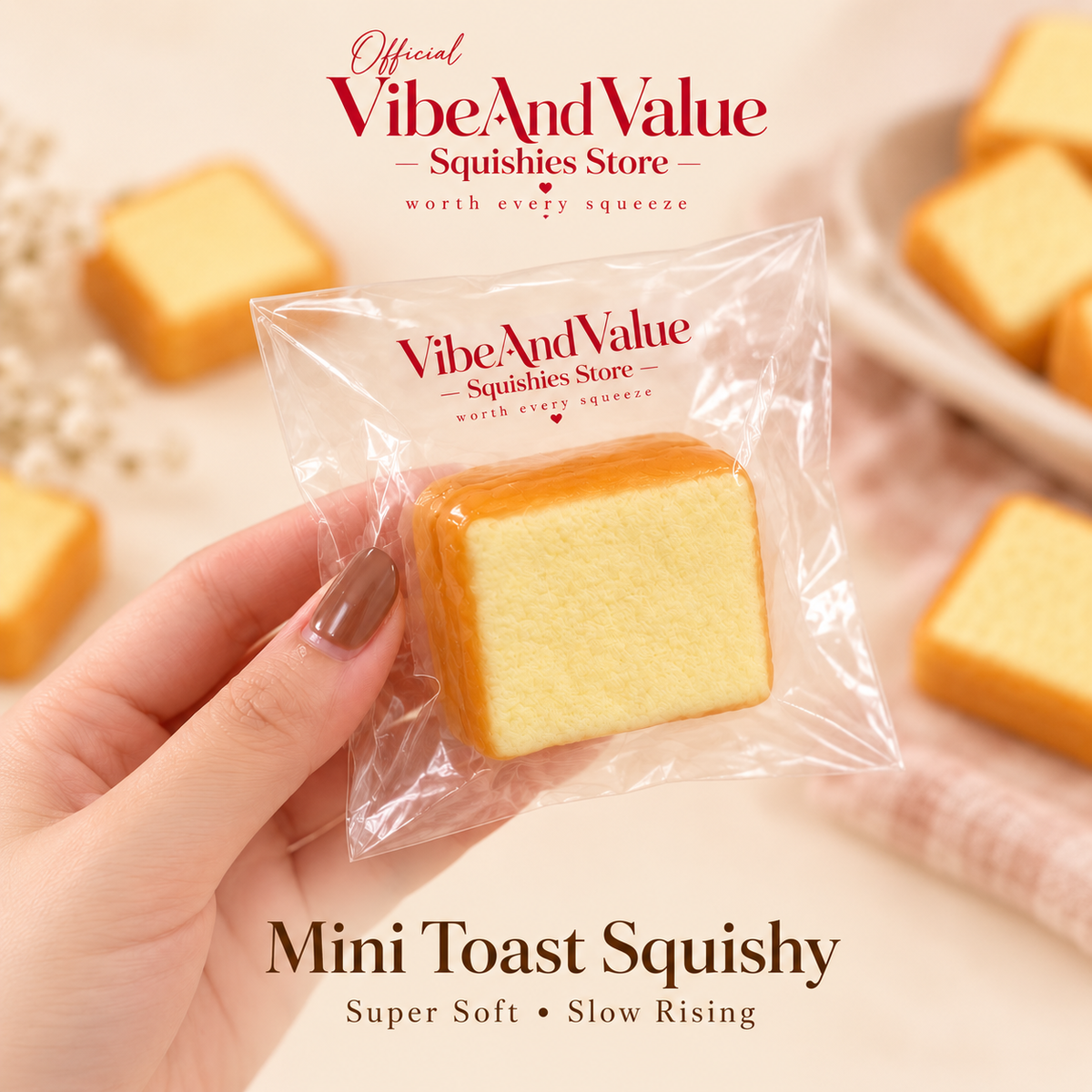 Mini Toast Squishy – Super Soft Slow Rising Mini Bread Squishy (2 for $9.90)
