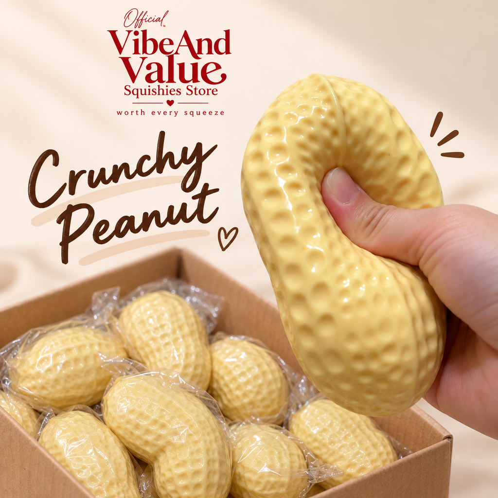 Crunchy Peanut Squishy – Soft & Crunchy Realistic Peanut Stress Toy