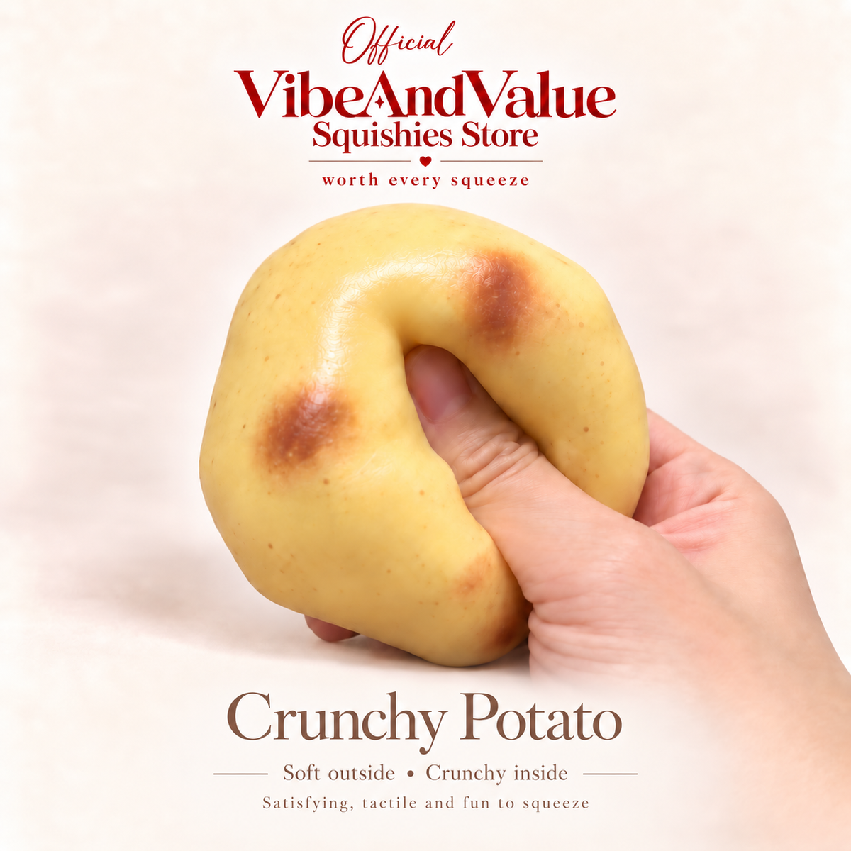 Crunchy Potato Squishy – Soft Outside Crunchy Inside Sensory Potato Squishy