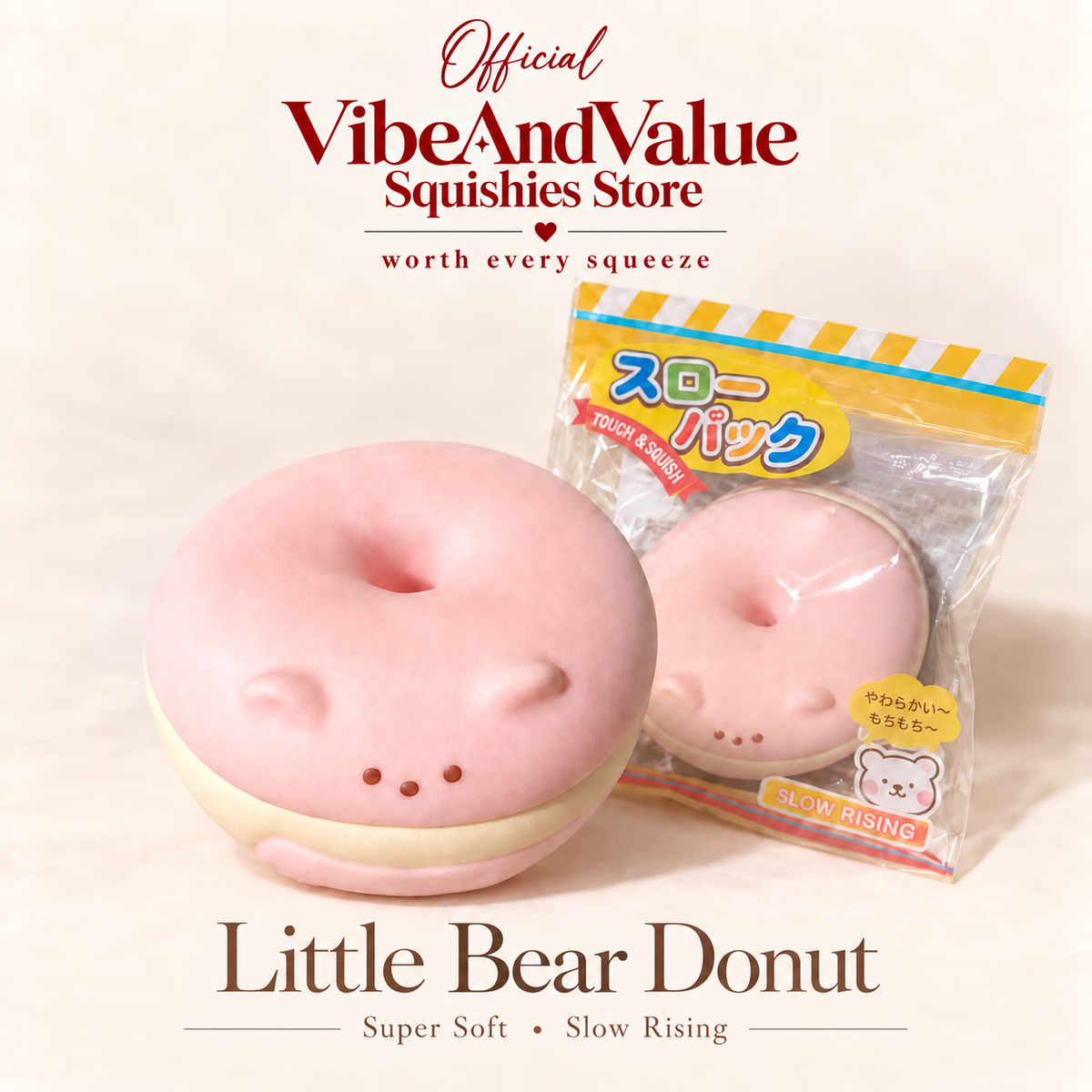 Little Bear Donut Squishy – Super Soft Slow Rising Bear Donut Squishy