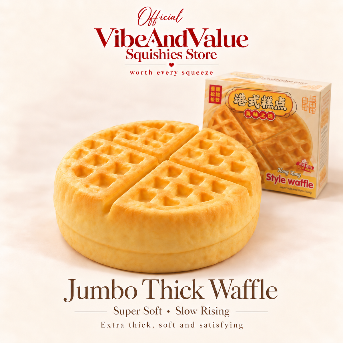 Hachimi Jumbo Thick Waffle Squishy – Super Soft Slow Rising Foam Waffle Squishy (Sweet scent)