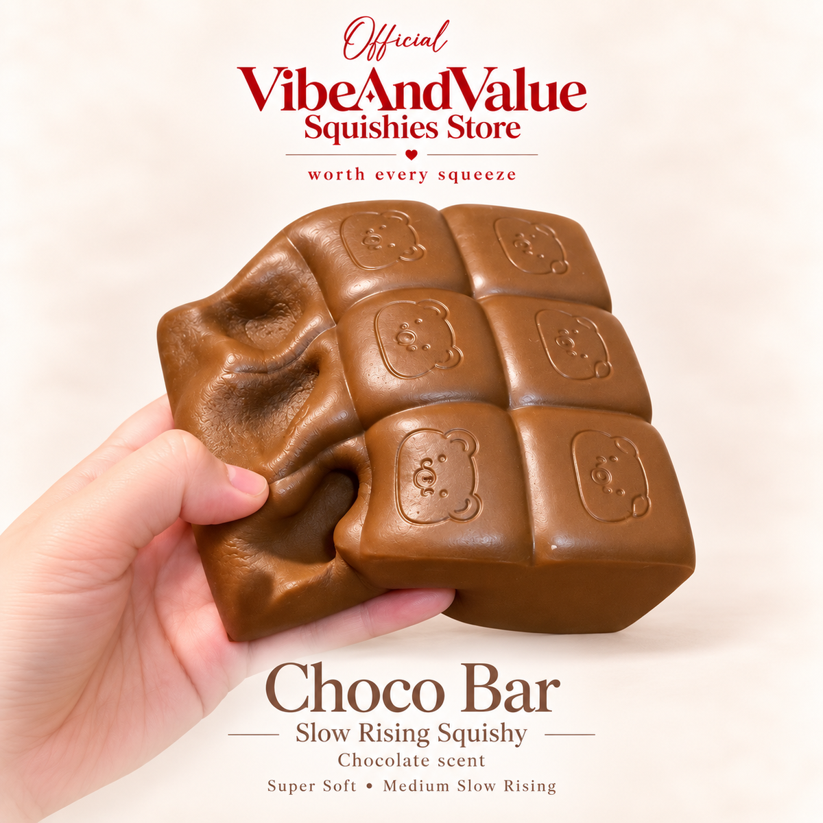 Milk Bar & Choco Bar Squishy – Super Soft Slow Rising Scented Chocolate Bar Squishy (scented)