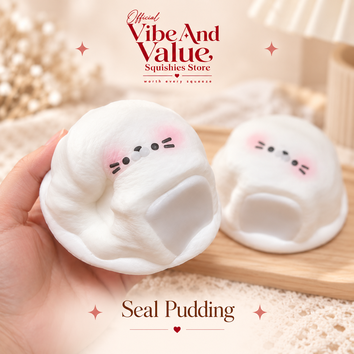 Seal Pudding Squishy – Super Soft Slow Rising Seal Character Sensory Toy, Stress Relief Fidget Squishy & Collectible (Non-sticky)