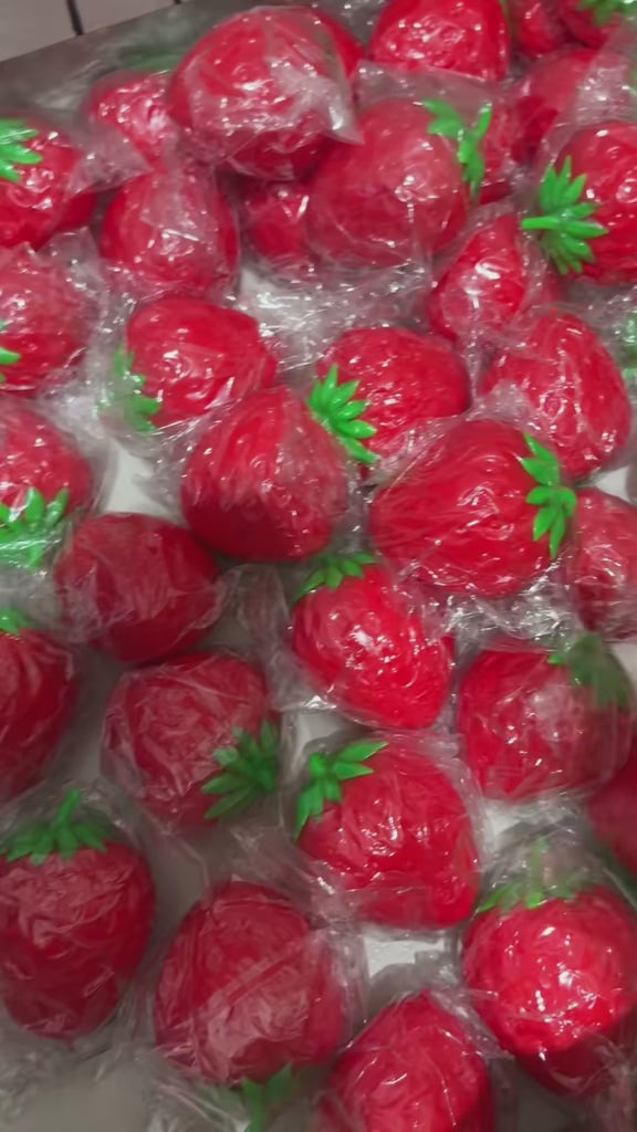 Crunchy Strawberry Squishy – Soft Outside Crunchy Inside Strawberry Sensory Toy, Stress Relief Fidget Squishy & Collectible